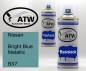 Preview: Nissan, Bright Blue Metallic, BX7: 400ml Sprühdose + 400ml Klarlack - Set, von ATW Autoteile West.